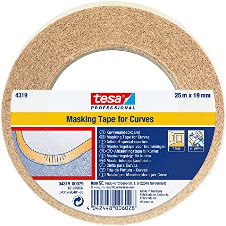 tesa krāsotāju lente izliektām malām 19mm x25m